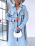 LIGHT BLUE, leather imitation trench "POWER" FL08